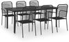 vidaXL 7-tlg. Garten-Essgruppe Schwarz Glas und Stahl 3060211 Bild 2