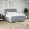 vidaXL Boxspringbett mit Matratze Hellgrau 180x200 cm Stoff 3293652 Bild 4