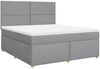 vidaXL Boxspringbett mit Matratze Hellgrau 180x200 cm Stoff 3293652 Bild 3