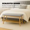 Bambus Schuhbank 100x30x44cm - Schuhregal für 6 bis 8 Schuhe - Stabile Sitzbank mit Polster für Garderobe oder Flur - Schuhablage Bild 5