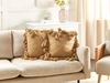Kissen 2er Set Ohne Muster OLEARIA Baumwolle 45 x 45 cm Sandbeige Bild 3
