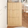 Merax Schuhschrank aus Holz, dreitüriges Design, großes Fassungsvermögen, offene Regalfächer Bild 5