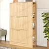 Merax Schuhschrank aus Holz, dreitüriges Design, großes Fassungsvermögen, offene Regalfächer Bild 3