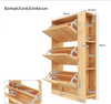 Merax Schuhschrank aus Holz, dreitüriges Design, großes Fassungsvermögen, offene Regalfächer Bild 4