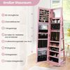 360° Drehbarer Schmuckschrank mit Ganzkörperspiegel Spiegelschrank mit Schmuckaufbewahrung Rosa Bild 3