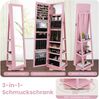 360° Drehbarer Schmuckschrank mit Ganzkörperspiegel Spiegelschrank mit Schmuckaufbewahrung Rosa Bild 5