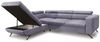 Ecksofa Schlafsofa ALBERTO Polyesterstoff Hellgrau Ottomane Links Bild 4