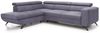 Ecksofa Schlafsofa ALBERTO Polyesterstoff Hellgrau Ottomane Links Bild 3