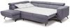 Ecksofa Schlafsofa ALBERTO Polyesterstoff Hellgrau Ottomane Links Bild 5