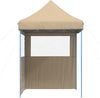 vidaXL Pop-Up Partyzelt, faltbar, Stahl / PE, Beige, mit 2 Seitenteilen, 306 x 200 x 200 cm Bild 4