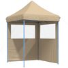 vidaXL Pop-Up Partyzelt, faltbar, Stahl / PE, Beige, mit 2 Seitenteilen, 306 x 200 x 200 cm Bild 2