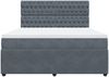 vidaXL Boxspringbett mit Matratze Dunkelgrau 180x200 cm Samt 3292413 Bild 4
