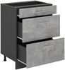 Küchenunterschrank R-Line Beton 60 cm mit Schubladen, AP Marmor Vicco Bild 5