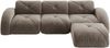 Sofa Modulsofa in Taupe aus Chenille, rahmenloses 3-Sitzer-Design mit 32D-Schaumstoff,76x281x171 cm Bild 4