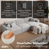 skølm 'Freki' Cloud Sofa 3 Sitzer mit Hocker, Vollschaumcouch mit Federkern und Vakuum-Kompression, kein Aufbau erforderlich, mit 3 Kissen, Cord grau Bild 2