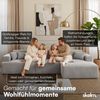 skølm 'Freki' Cloud Sofa 3 Sitzer mit Hocker, Vollschaumcouch mit Federkern und Vakuum-Kompression, kein Aufbau erforderlich, mit 3 Kissen, Cord grau Bild 4
