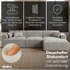 skølm 'Freki' Cloud Sofa 3 Sitzer mit Hocker, Vollschaumcouch mit Federkern und Vakuum-Kompression, kein Aufbau erforderlich, mit 3 Kissen, Cord grau Bild 2