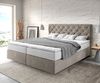 Boxspringbett Dream-Great 180x200 cm Mikrofaser Beige mit TFK Matratze und Visco Topper Bild 1