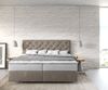 Boxspringbett Dream-Great 180x200 cm Mikrofaser Beige mit TFK Matratze und Visco Topper Bild 2