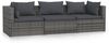 vidaXL 3-Sitzer-Sofa mit Kissen Grau Poly Rattan 317511 Bild 2