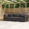 vidaXL 3-Sitzer-Sofa mit Kissen Grau Poly Rattan 317511 Bild 1