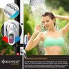 KESSER® Solardusche, Gartendusche, warmes Wasser, max. 60°C, Inkl. Metall-Duschablage & Schutzhaube, Pooldusche Camping, Regenduschkopf und Wasserhahn, Gartenschlauch-Anschluss, schwarz / silber, 225 x 18 x 14,5 cm, 40 l Bild 5