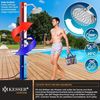 KESSER® Solardusche, Gartendusche, warmes Wasser, max. 60°C, Inkl. Metall-Duschablage & Schutzhaube, Pooldusche Camping, Regenduschkopf und Wasserhahn, Gartenschlauch-Anschluss, schwarz / silber, 225 x 18 x 14,5 cm, 40 l Bild 4