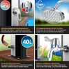 KESSER® Solardusche, Gartendusche, warmes Wasser, max. 60°C, Inkl. Metall-Duschablage & Schutzhaube, Pooldusche Camping, Regenduschkopf und Wasserhahn, Gartenschlauch-Anschluss, schwarz / silber, 225 x 18 x 14,5 cm, 40 l Bild 3