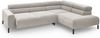 KAWOLA Sofa DELIA Ecksofa Feincord silber mit motorischem Sitzvorzug Recamiere rechts 74 x 219 x 276 cm Bild 3