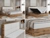 Boxspringbett mit Kopfteil und Topper, Polsterbett - ALBERO 2 - 160 x 200 cm - Weiß Kunstleder - H3 Bild 2