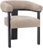 Vente-unique - LIVELIA Stuhl Stoff SchwarzSchokoladenbraun - B 60 cm x H 78 cm x L 64 cm Bild 3