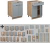 Küchenunterschrank Fame-Line Hellblau-grau 60 cm mit Schublade, ohne Arbeitsplatte Vicco Bild 5