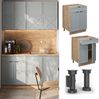 Küchenunterschrank Fame-Line Hellblau-grau 60 cm mit Schublade, ohne Arbeitsplatte Vicco Bild 2