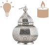 Marrakesch Orient & Mediterran Interior Nachttischlampe Orientalische Tischlampe Mahana handgefertigt aus Metall in Silber, Handarbeit Bild 3