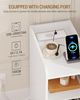 Nachttisch, mit Ladestation, USB & Typ C Anschluss, Schmaler Beistelltisch, 3 Etagen Stauraum mit 1 Schublade, Platzsparend, für Schlafzimmer, Wohnzimmer Bild 2