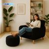 Relaxdays Pouf mit Cordbezug Bild 2