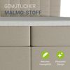 Juskys 'Seattle' Boxspringbett - hoher Komfort, weicher Malmo-Stoff, komfortable Einstiegshöhe, gepolstertes Kopfteil, inkl. Topper - Beige, 180x200 cm Bild 4