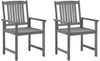 vidaXL Gartenstühle mit Kissen 2 Stk. Grau Massivholz Akazie 3061233 Bild 2