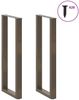 vidaXL Bartischbeine U-Form 2 Stk. Naturstahl 40x(110-111) cm Stahl 4013243 Bild 3