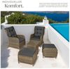 tectake Sitzgruppe Rattan Sitzgruppe, (Set, 5-tlg), Robustes Gestell aus leichtem Aluminium Bild 3