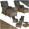 tectake Sitzgruppe Rattan Sitzgruppe, (Set, 5-tlg), Robustes Gestell aus leichtem Aluminium Bild 4