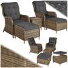 tectake Sitzgruppe Rattan Sitzgruppe, (Set, 5-tlg), Robustes Gestell aus leichtem Aluminium Bild 5
