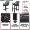 2er-Set Rope-Barhocker HWC-P91, Barstuhl Tresenhocker, Outdoor Sitzpolster Seilgeflecht Metall ~ hellgrau Bild 2