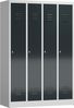 ClassiX Garderobenschrank, 4 Abteile, 1800 x 1185 x 500 mm, lichtgrau/anthrazitgrau Bild 2