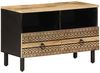 TV-Schrank Lowboard TV Schwarz 70x33,5x46 cm Raues Mangoholz d5610e Bild 2