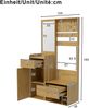 Garderobenschrank aus Spanplatte mit Spiegel & Haken, 105x38x180 cm, Holzfarben Bild 3