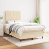 vidaXL Boxspringbett mit Matratze Creme 120x190 cm Stoff 3269900 Bild 3