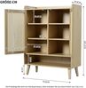 Sideboard 80x35x105 cm in Light Oak mit 2 Türen, Push-to-Open und Massivholzbeinen Bild 5