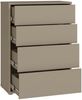Forte ALICE SPRINGS Kommode 70 80, modern-minimalistisch, 4 Schubladen, Wohn-/Schlafzimmer, Holzwerkstoff, Taupe, 74,5 cm breit x 99,1 cm hoch x 34,9 cm tief Bild 4