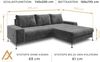 AX LIVING Eckschlafcouch mit Bettkasten Artemia 275 cm Schwarz Samt R Bild 4